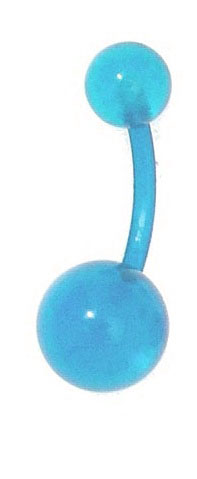 Piercing Bananabell 1.6 x 10 mm sfere da 5/8 mm Colore  light Blue Fluò
